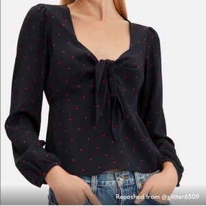 Polka dot Intermix silk tie top 8